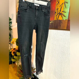 Free People distressed black skinny jeans size 26